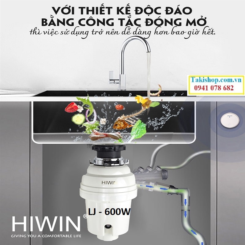 Cung cấp máy xử lý rác thải gia đình cao cấp Hiwin LJ - 600W công nghệ tiên tiến
