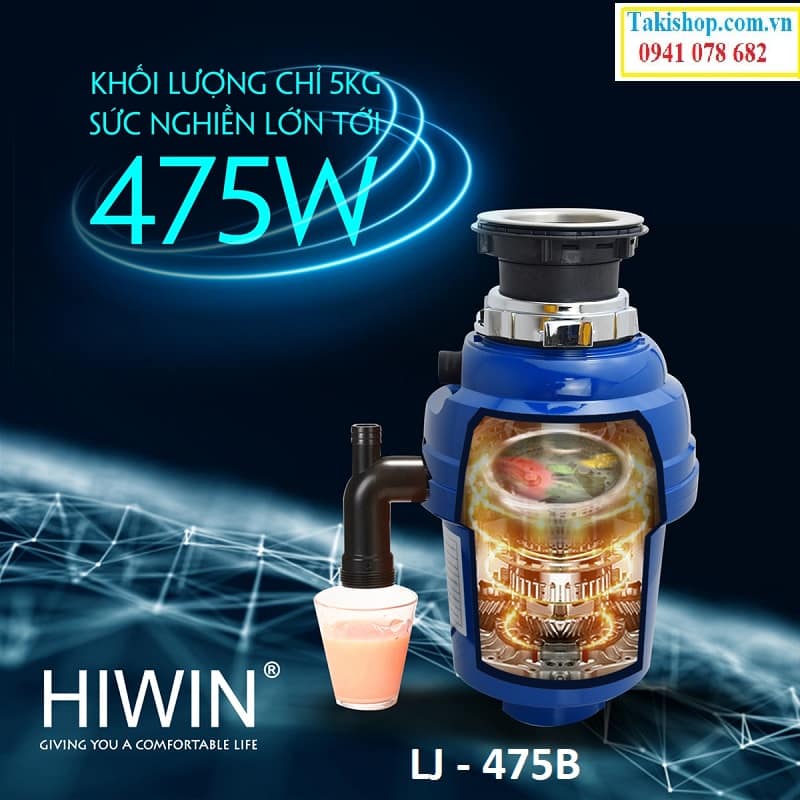 Cung cấp máy xử lý rác thải gia đình cao cấp màu xanh Hiwin LJ - 475B