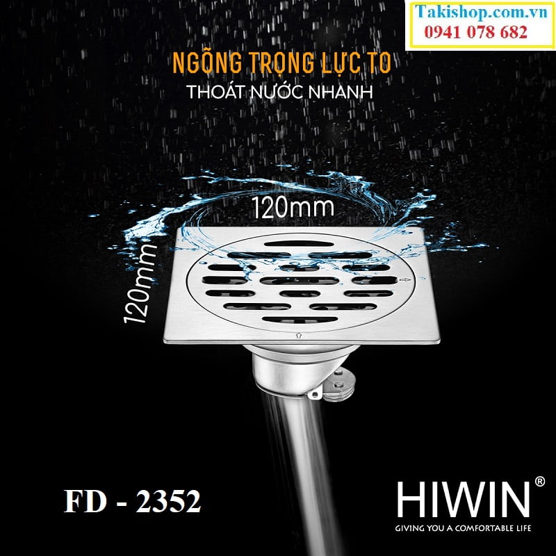 Cung cấp thoát sàn ngăn mùi inox 304 bóng đẹp Hiwin FD 2352