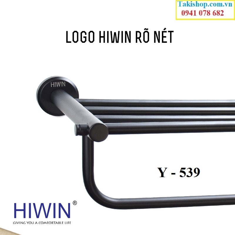 Gía treo khăn 2 tầng inox 304 cao cấp Hiwin Y-539 bền đẹp