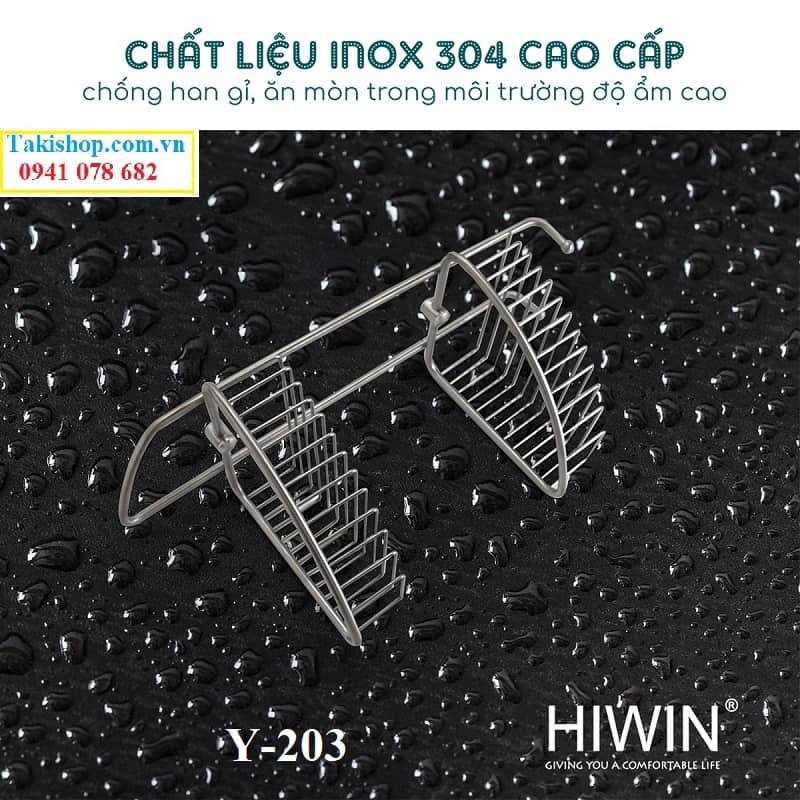 Giỏ để đồ 2 tầng tam giác inox 304 cao cấp Hiwin Y-203 bền đẹp