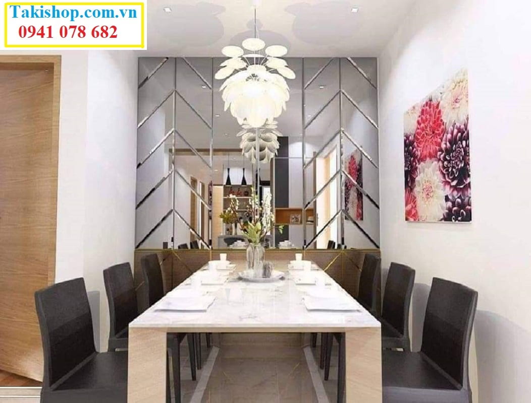 Thi công gương ghép nghệ thuật hình xương cá đẹp