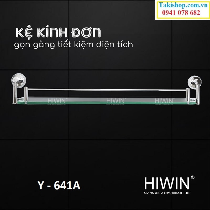 Kệ kính đơn gương inox 304 cao cấp sáng bóng Hiwin Y-641A