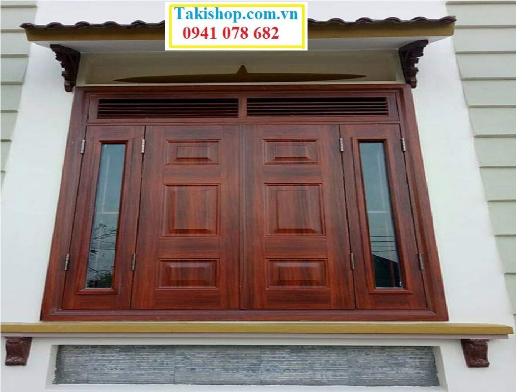Làm cửa sổ bằng thép màu vân gỗ