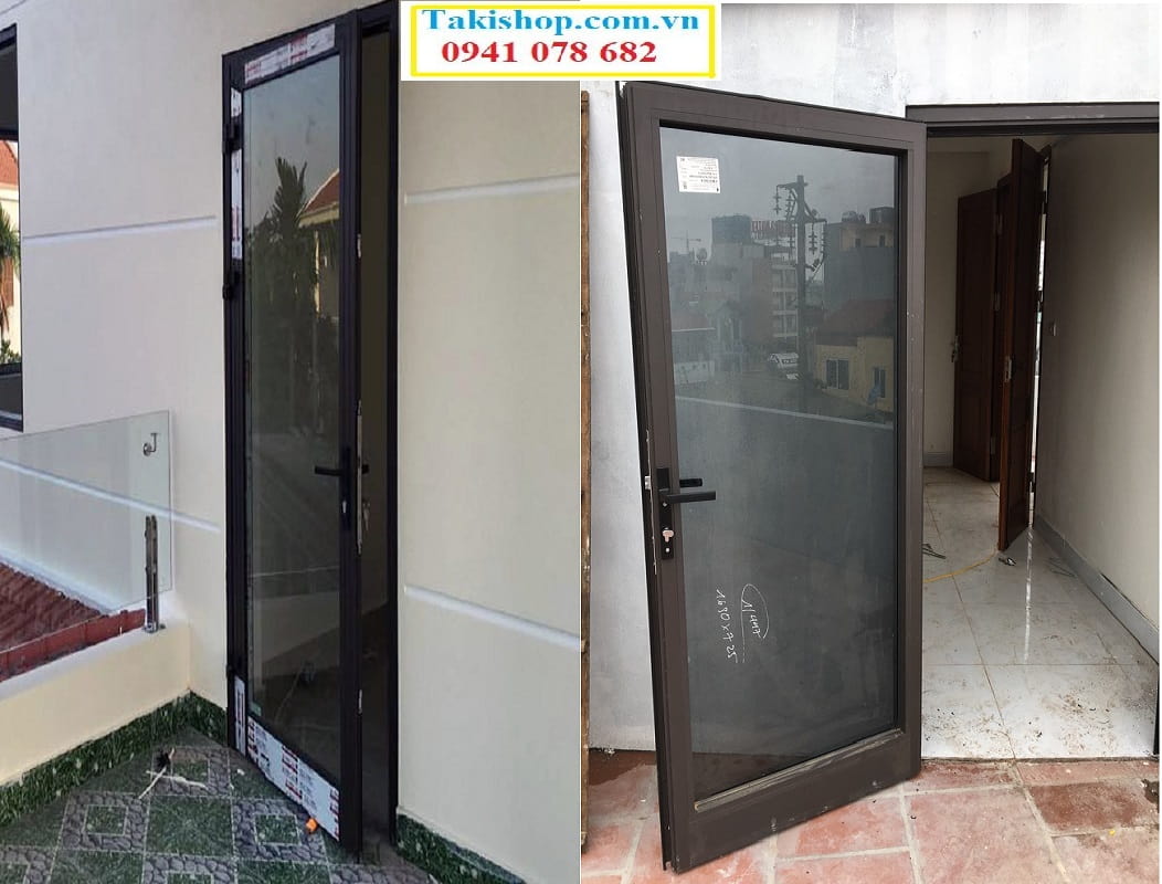 Lắp đặt cửa nhôm xingfa mở quay 1 cánh cho cửa ra ban công