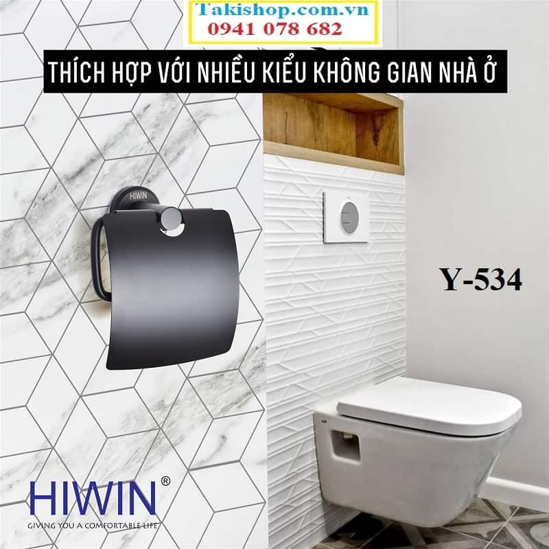 Lô giấy vệ sinh màu đen cao cấp Hiwin Y-534 bền đẹp