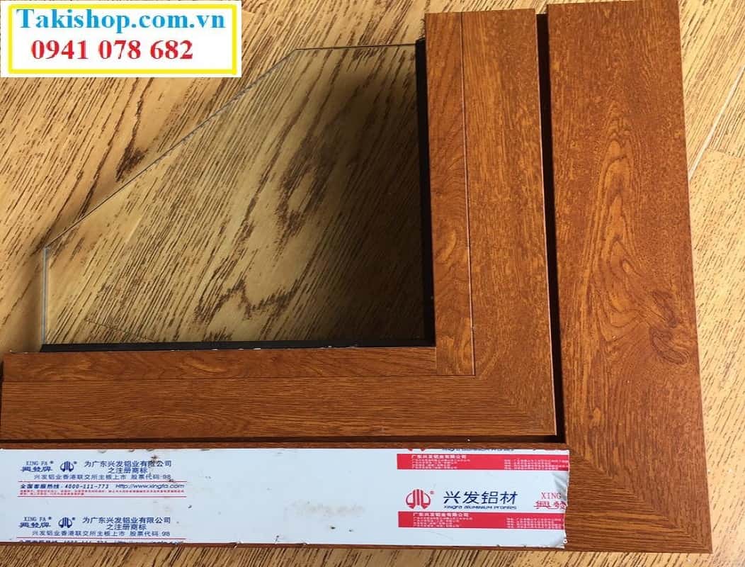 Mẫu nhôm xingfa màu vân gỗ