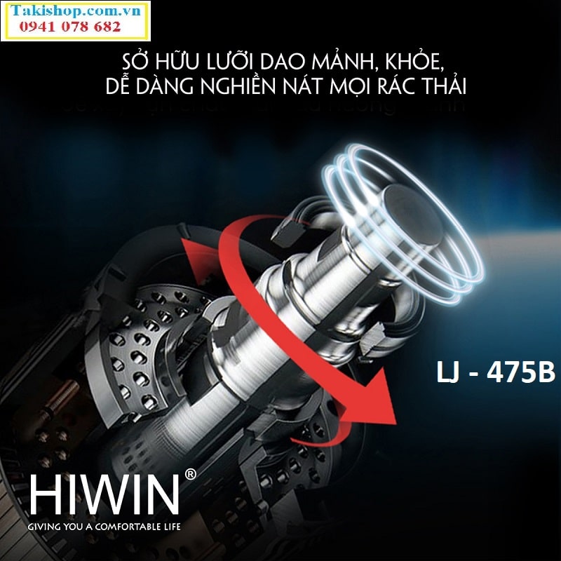 Máy xử lý rác thải gia đình cao cấp Hiwin LJ - 475M công nghệ mới