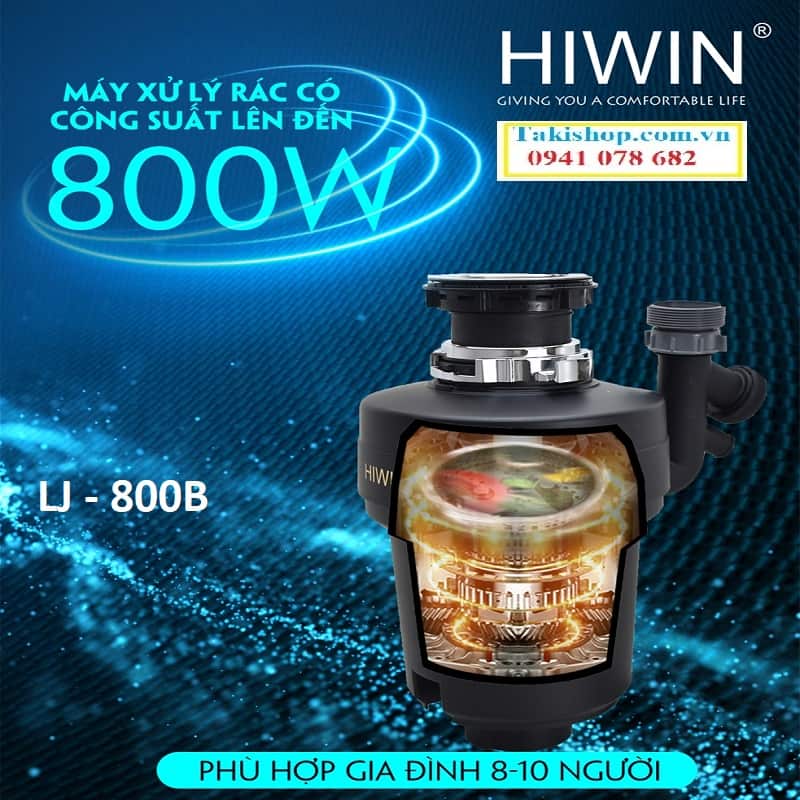 Máy xử lý rác thải gia đình cao cấp Hiwin LJ - 800B bền đẹp