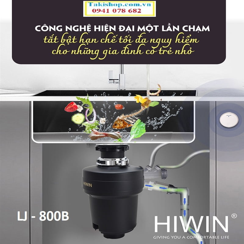 Máy xử lý rác thải gia đình cao cấp Hiwin LJ - 800B