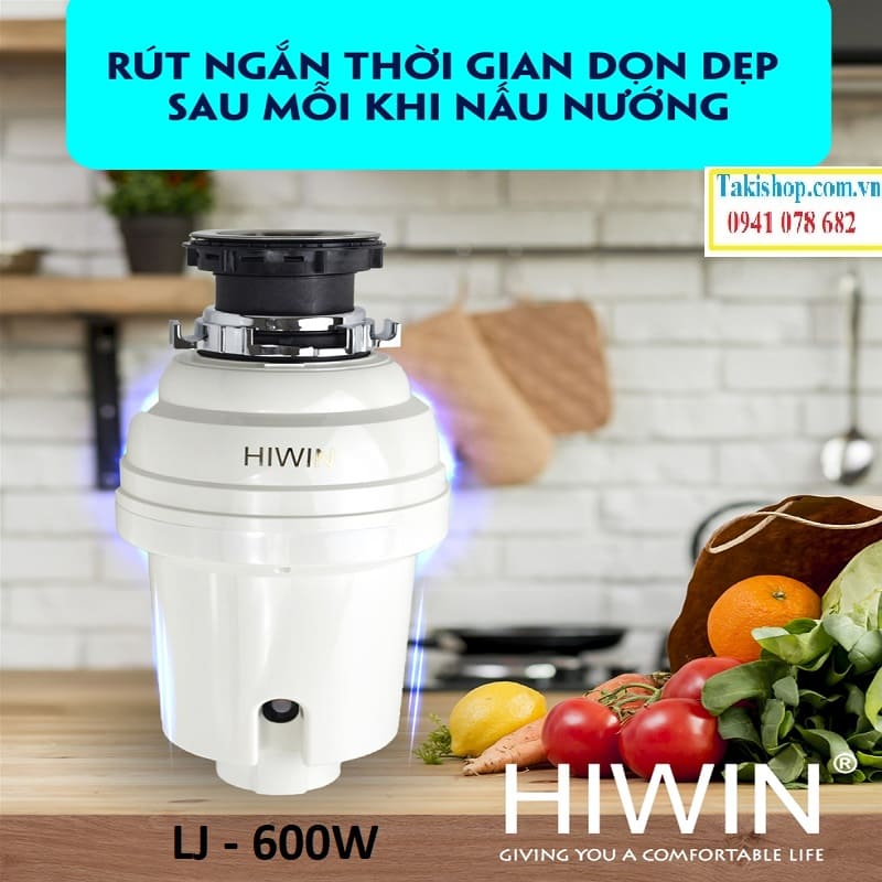 Máy xử lý rác thải nhà bếp gia đình cao cấp Hiwin LJ - 600W