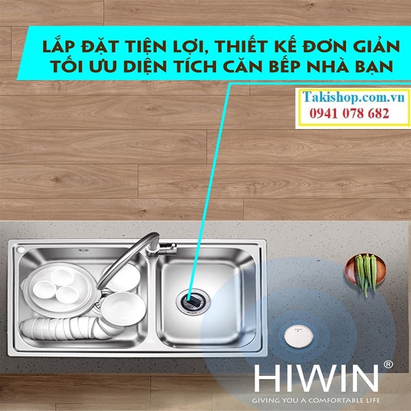 Máy xử lý rác thải nhà bếp gia đình Hiwin LJ - 600R công nghệ mới