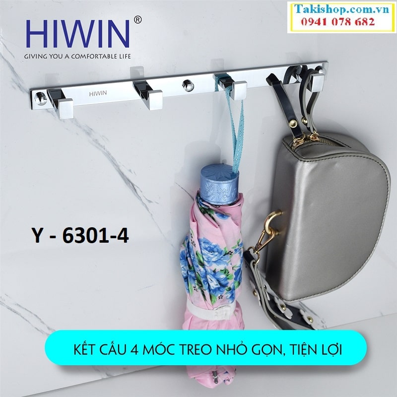 Móc treo quần áo đồng mạ crom cao cấp Hiwin Y-6301-4 bền đẹp