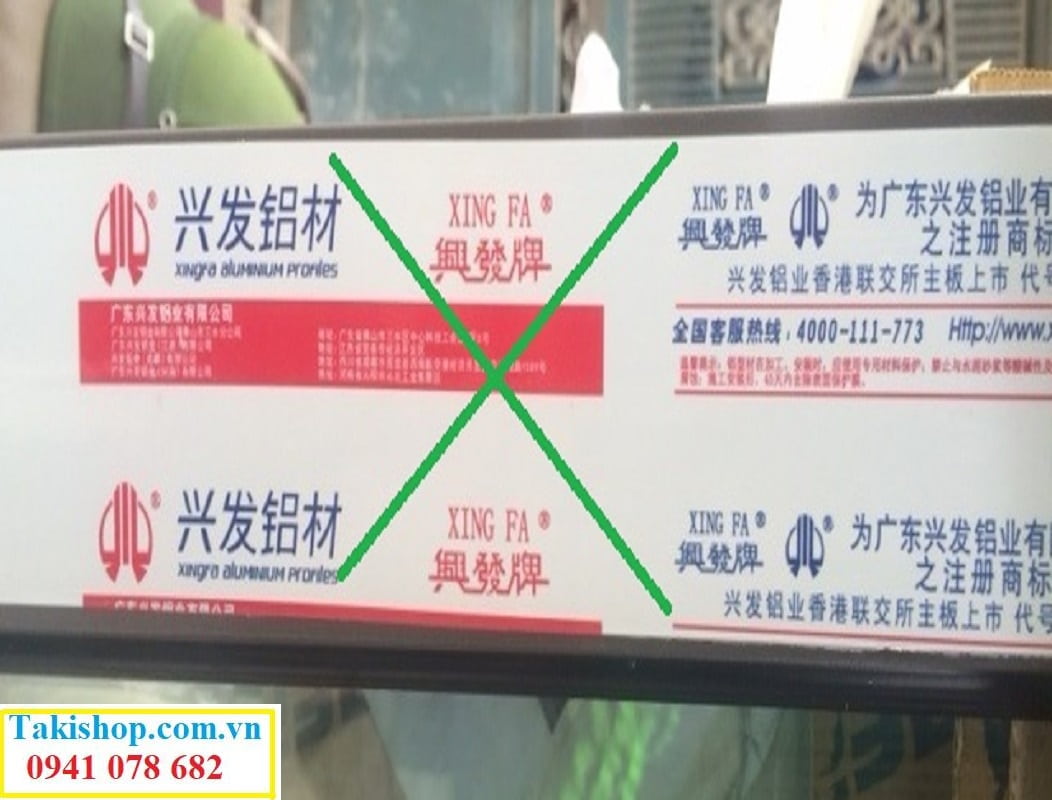 Tem nhôm xingfa hàng nhái 