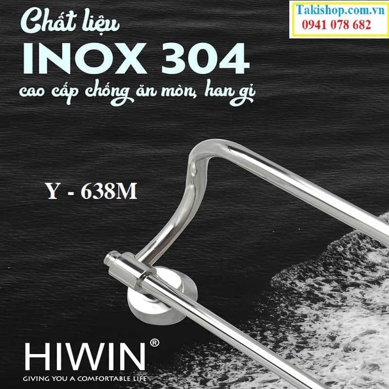 Thanh vắt khăn đôi inox 304 cao cấp Hiwin Y-638M bền đẹp