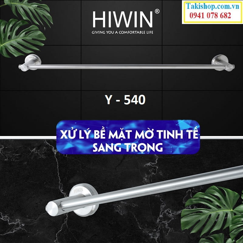 Thanh vắt khăn đơn inox mặt mờ cao cấp Hiwin Y - 540 bền đẹp