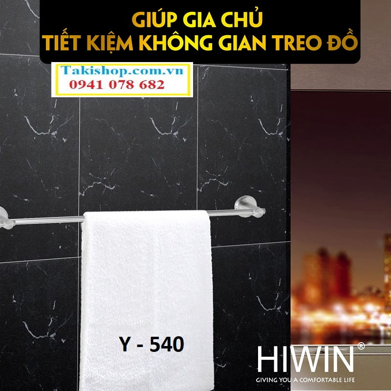 Thanh vắt khăn đơn inox 304 mặt mờ cao cấp Hiwin Y - 540