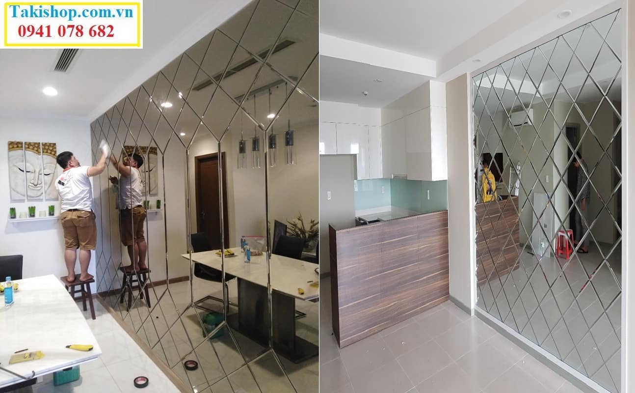 Thi công gương ghép nghệ thuật 