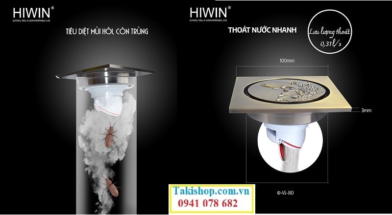 Thoát sàn Hiwin FD 1508 đẹp, tiện dụng