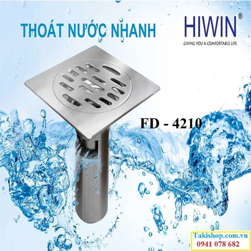 Thoát sàn ngăn mùi hôi inox 304 cao cấp Hiwin FD 4210 rẻ đẹp