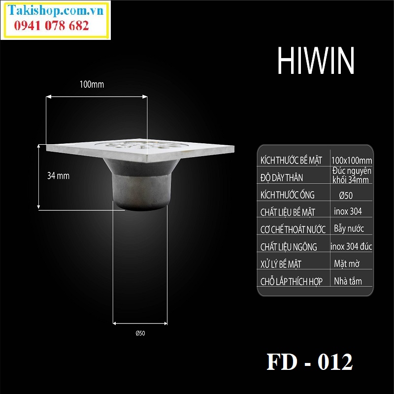Thoát sàn ngăn mùi ngăn côn trùng cao cấp inox 304 FD 012