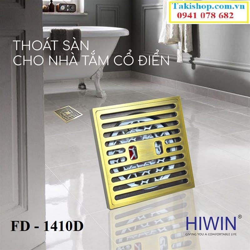 Thoát sàn ngăn mùi ngăn côn trùng đồng giả cổ Hiwin FD 1410D rẻ đẹp