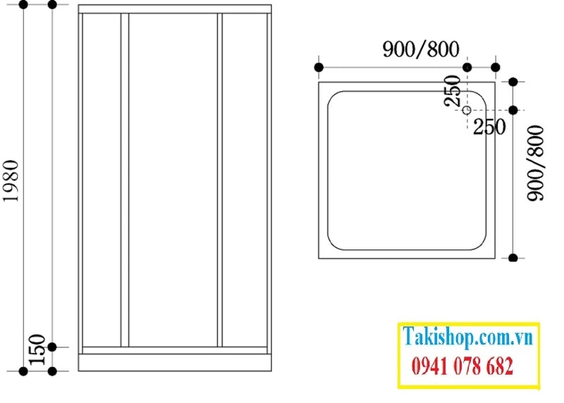 Thông số kỹ thuật cabin phòng tắm kính Govern JS 8127