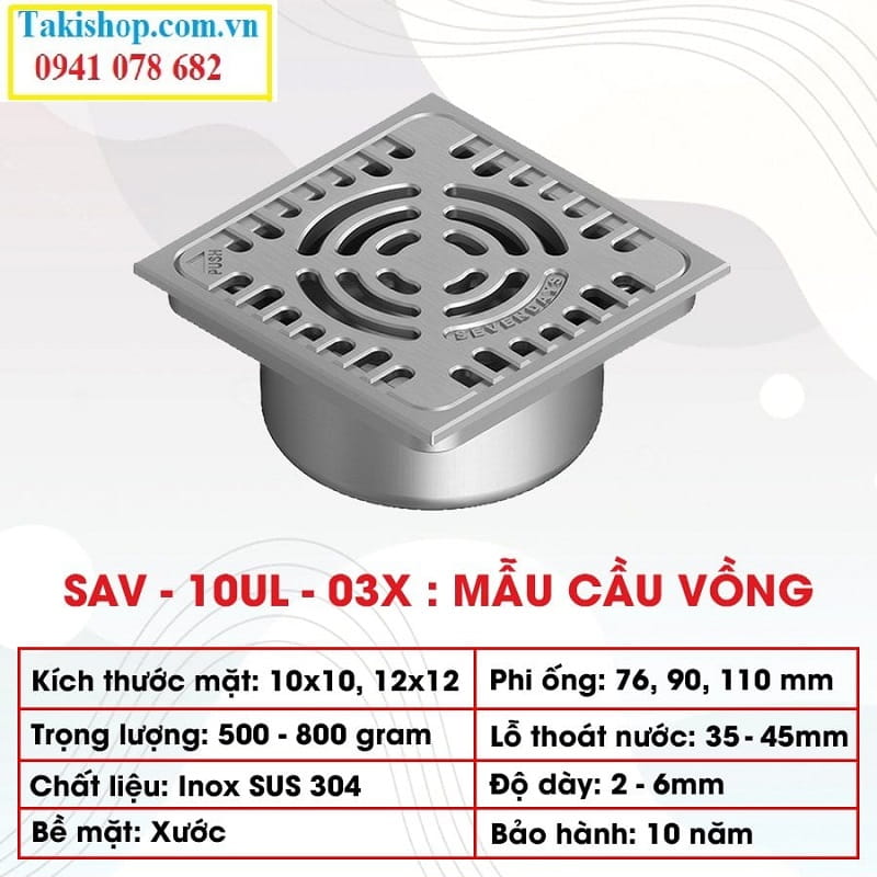 Thông số thoát sàn ban công cầu vồng