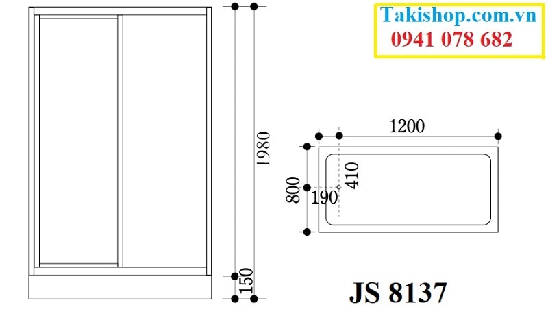 Thông số kỹ thuật cabin phòng tắm kính Govern JS 8137