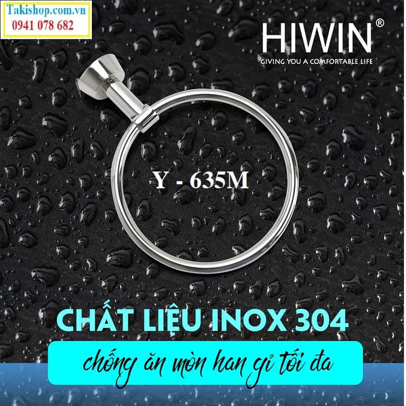 Vòng treo khăn inox 304 cao cấp Hiwin Y -635M bền đẹp