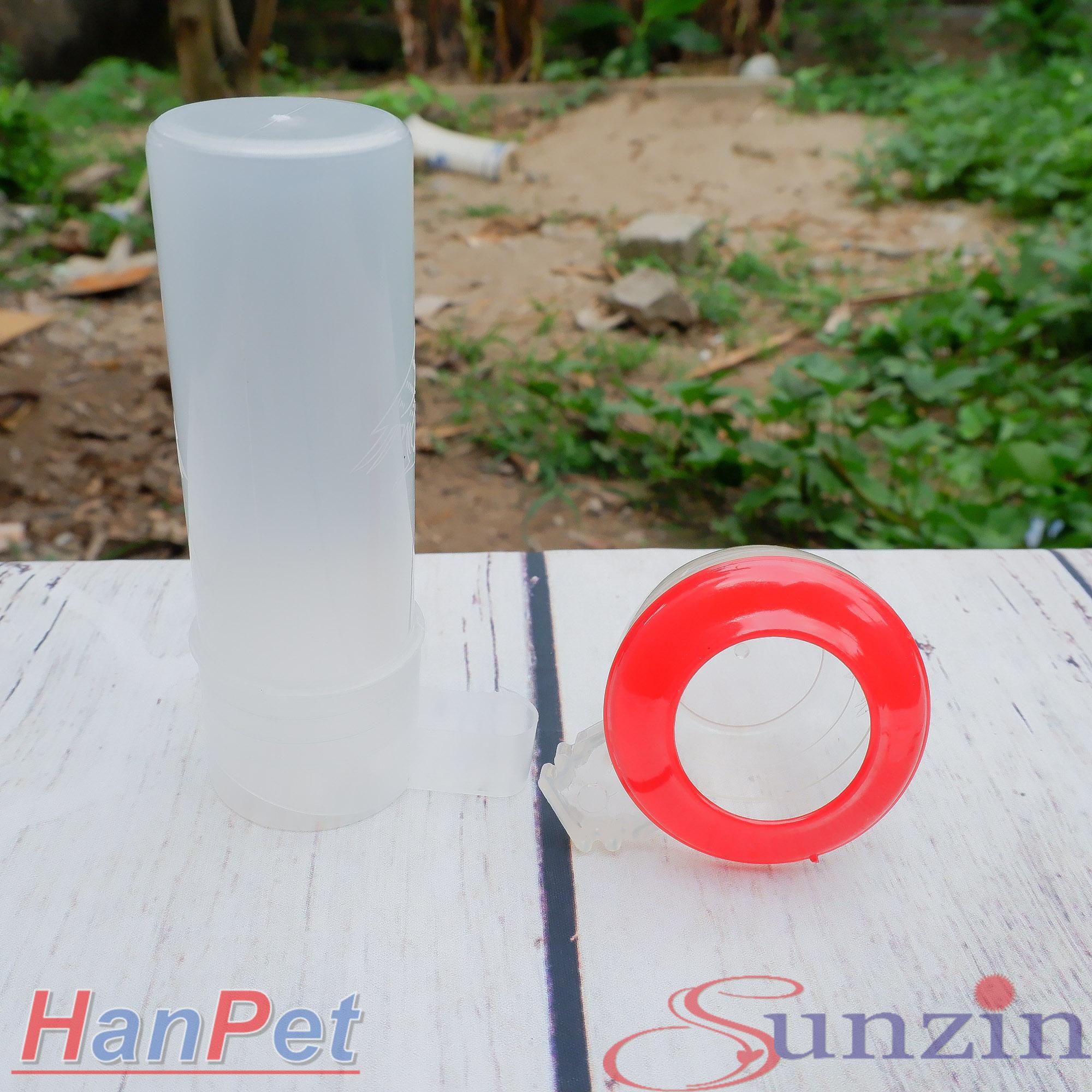 bộ  máng ăn + uống cho chim (bộ  tròn) dạng treo chuồng lồng - máng ăn uống chim cảnh, gà tre, gà đá,nhím, chuột (hanpet 603b) cóng chim