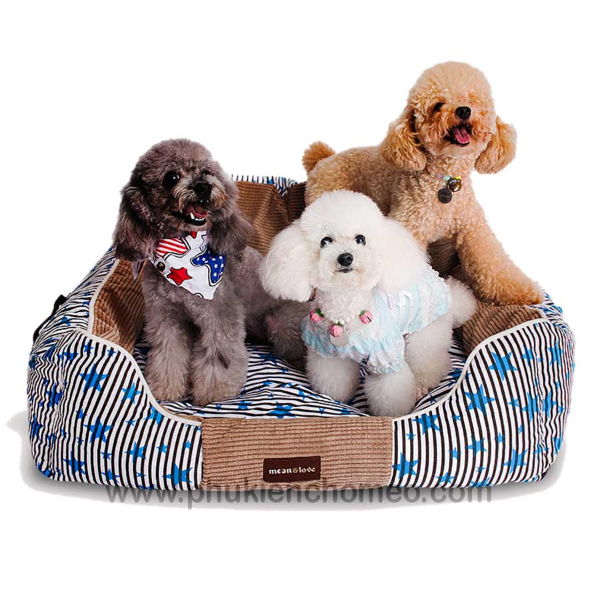 SP1473 - Đệm chữ nhật cao cấp size S 50*40*17cm (mẫu đa giác) (hanpet 4711443) đệm chó mèo