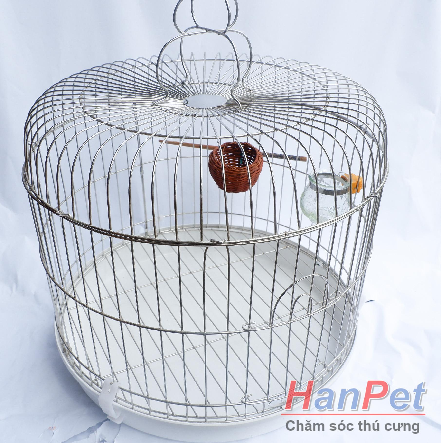 Lồng chim cảnh (đủ size) Chất liệu 100% inox không gỉ sét (Hanpet long chim inox) tặng áo lồng và máng ăn/uống cho chim cảnh - Chuồng chim / Lồng chòe / lồng khướu / lồng chim cảnh / lồng chim khuyên / lồng choè đất / lồng mi