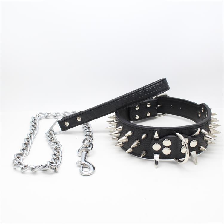 Vòng cổ chó - Vòng cổ da có 3 hàng đinh nhọn (4 size) (HANPET VCD) xích chó / dây dắt chó / vòng cổ đinh cho chó