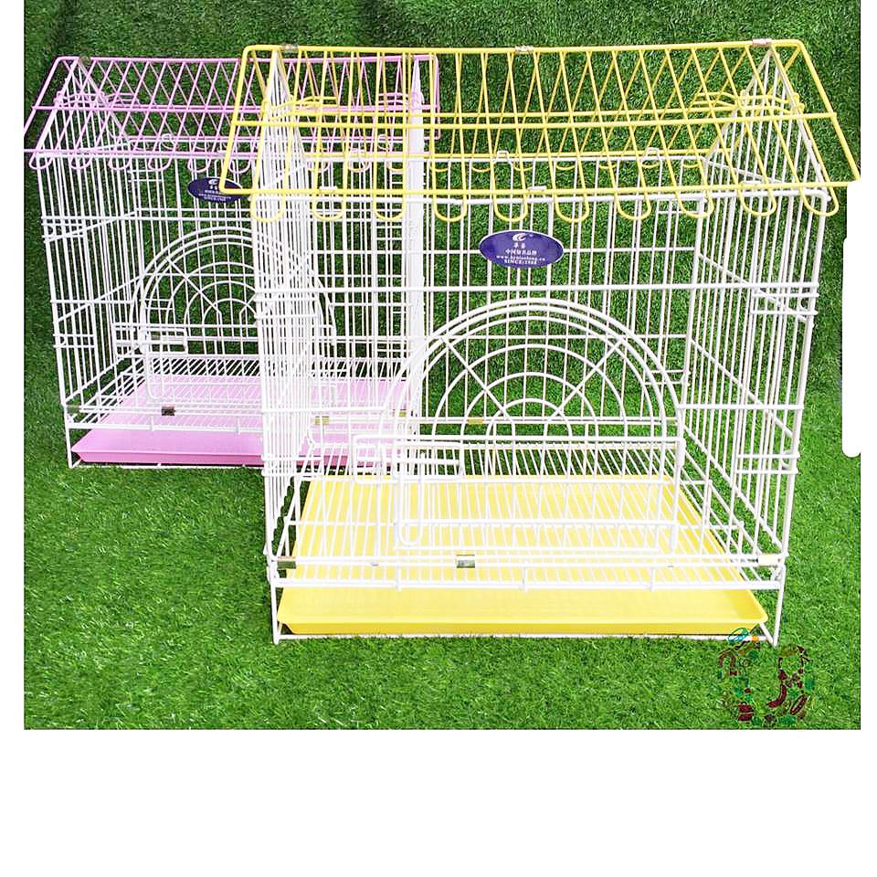 Chuồng chó mèo sơn tĩnh điện dạng lồng chó mèo hình ngôi nhà có cửa vòm -Size trung (M) - phù hợp cho chó mèo dưới 7kg (60x42cm cao 70cm) hanpet NgoinhaM