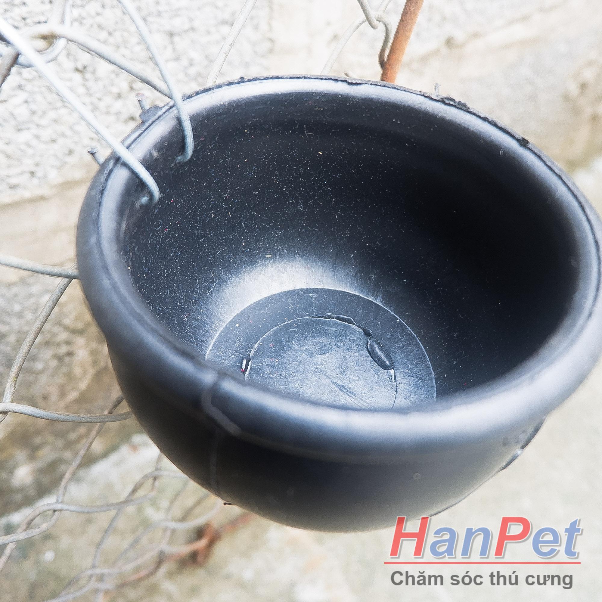 Cóng gà chọi bằng cao su siêu bền (hanpet cong040) máng ăn gia cầm hình tròn có móc treo chuồng - (12x10cm)- máng ăn uống chim cảnh. cóng gà chọi cao su, gà tre, gà đá,nhím, chuột, mèo, máng ăn uống chó