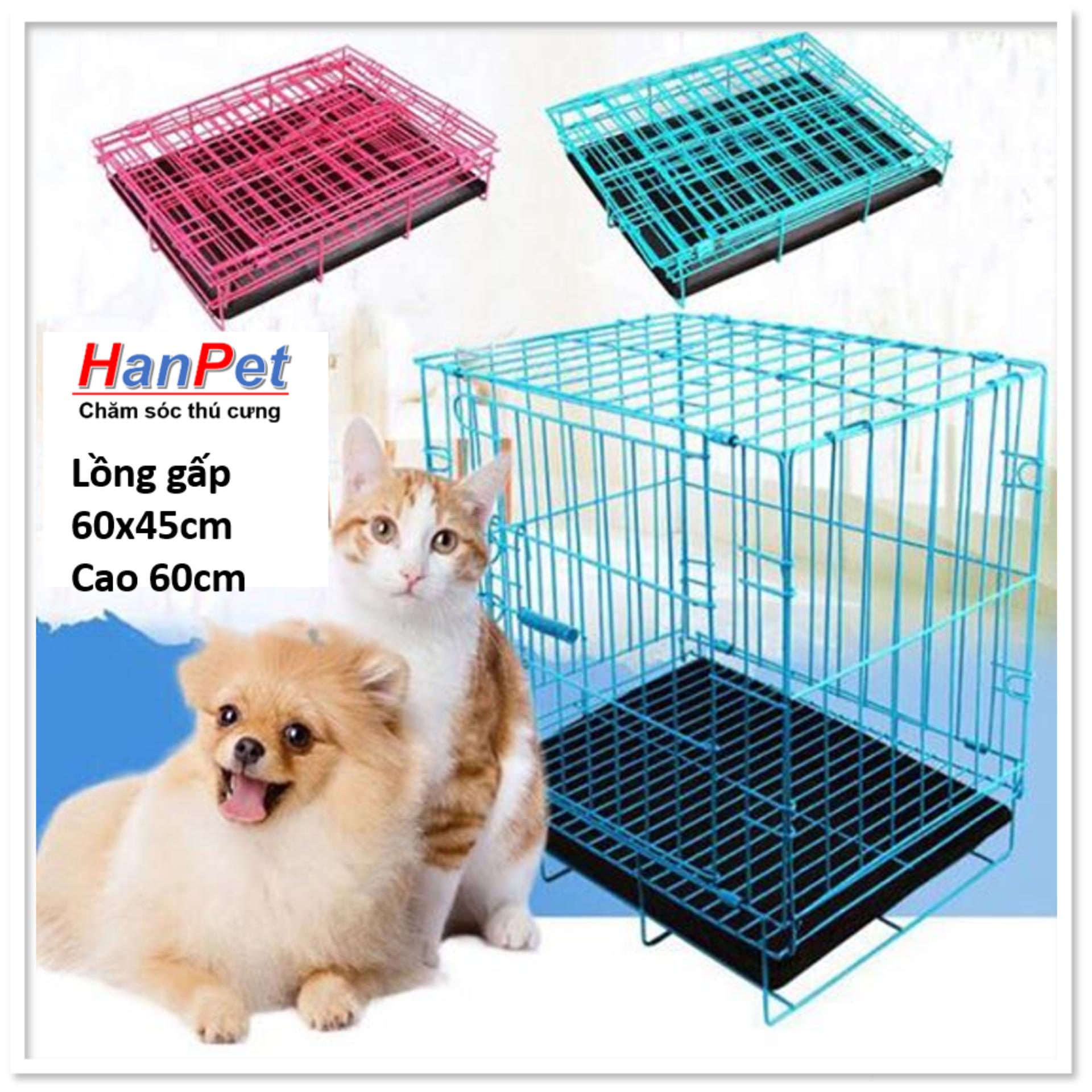 Chuồng Lồng /cũi sắt sơn tĩnh điện, phù hợp với chó mèo dưới 8kg (45x60cm cao 60cm) hanpet 388