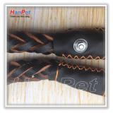 Dây dắt chó lớn bằng da bò tết, dây dắt có trợ lực - size đại -hanpet 610
