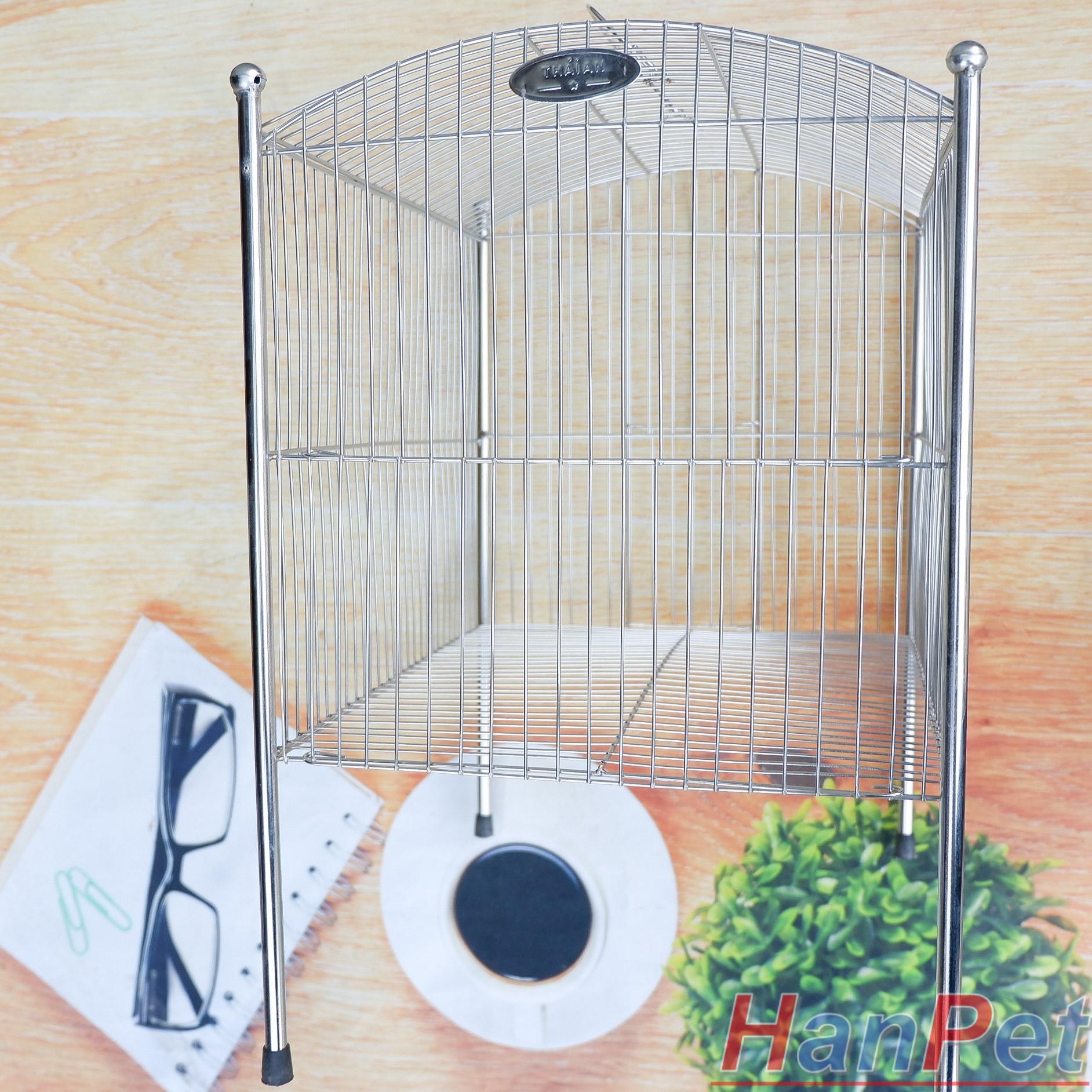 Lồng tắm chim lớn dành cho chim Khướu, Họa my, Chào mào, Chòe - Lồng tắm lớn 100% inox không gỉ sét (Hanpet longtam2) chuồng chim / lồng tắm họa my/ lồng tắm chào mào / lồng tắm chòe