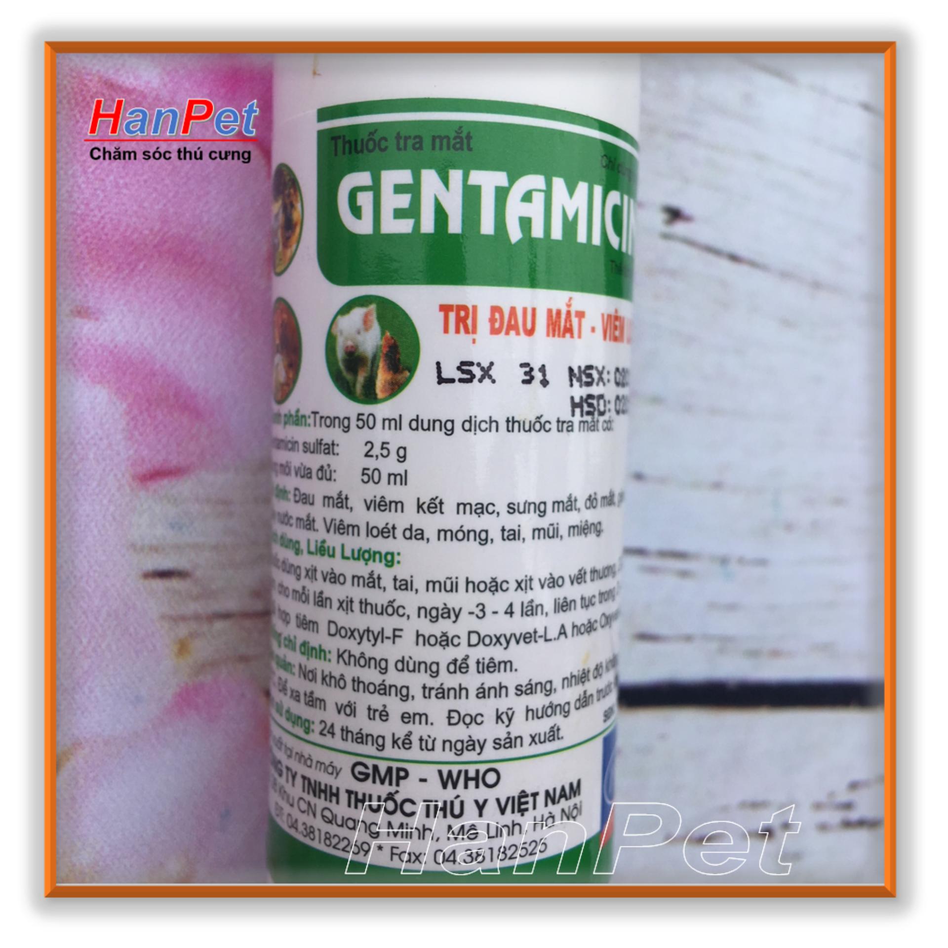 đặc trị đau mắt, Viêm loét mắt chó mèo, dạng xịt 50ml (hanpet 240)