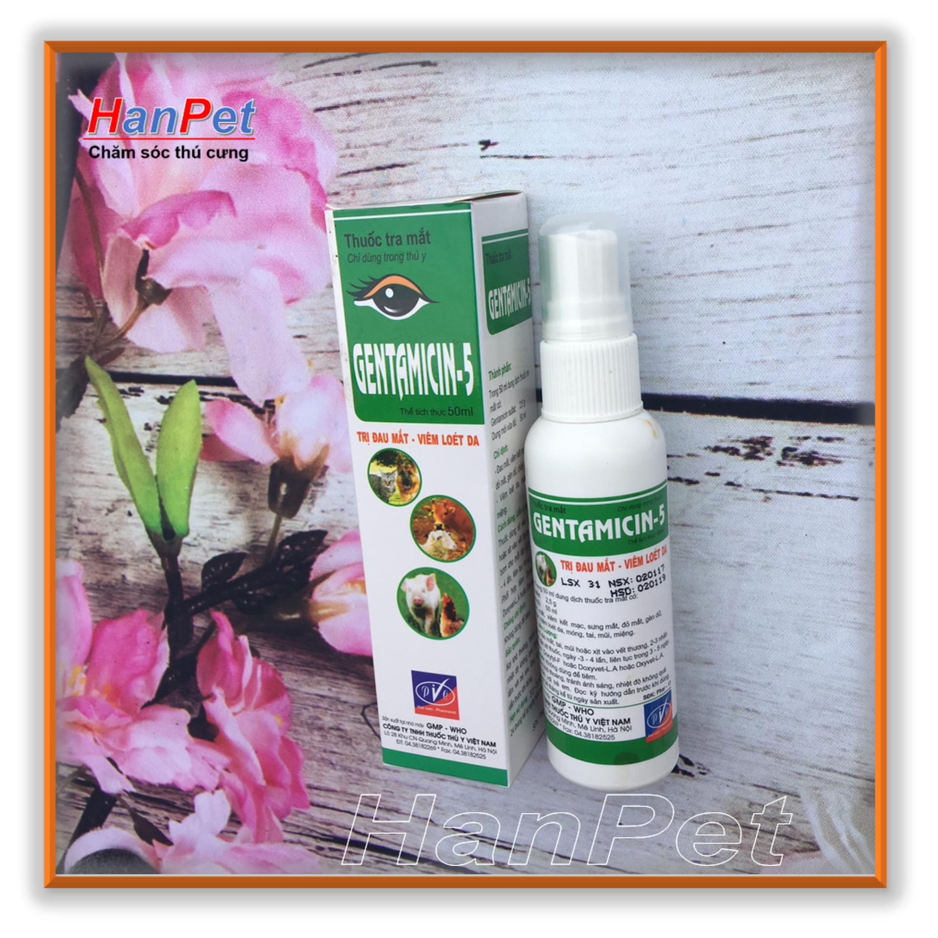 đặc trị đau mắt, Viêm loét mắt chó mèo, dạng xịt 50ml (hanpet 240)