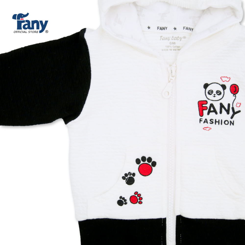 áo khoác thêu panda trắng đen