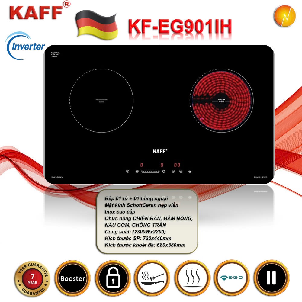 KF-EG901IH – Sự Kết Hợp Hoàn Hảo Giữa Bếp Từ Và Hồng Ngoại Cho Không Gian Bếp Hiện Đại