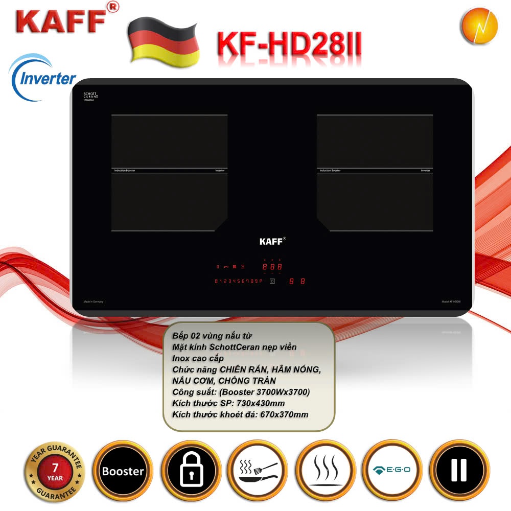 KF-HD28II – Bếp Từ Đôi Đột Phá Với Công Nghệ Inverter Tiết Kiệm Điện
