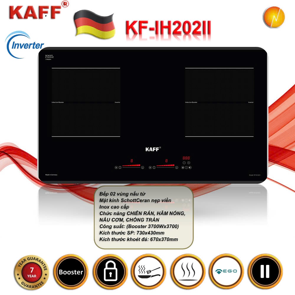 KF-IH202II – Bếp Từ Đôi Hiện Đại Với Công Nghệ Tiên Tiến Từ Đức