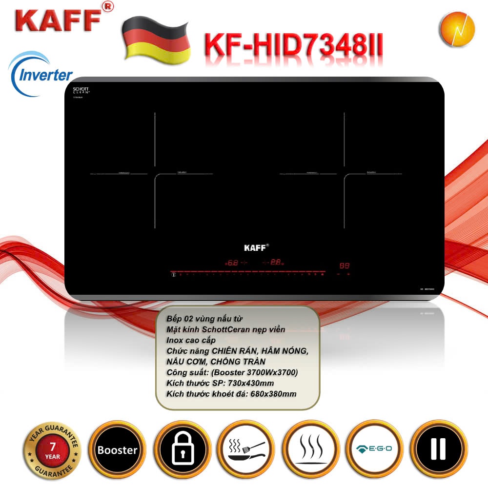 KF-HID7348II – Bếp Từ Đôi Hiện Đại Đáp Ứng Mọi Nhu Cầu Nấu Nướng