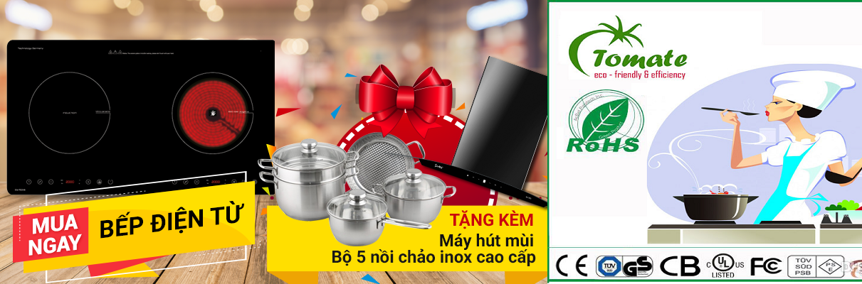 Bếp điện từ kết hợp Tomate
