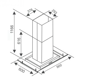 cz iso 90e - Máy Hút Mùi Độc Lập Canzy CZ ISO 90E