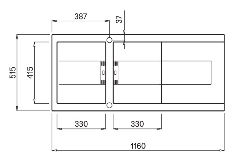 Chậu rửa đá Granite 2 hố SMART K-500
