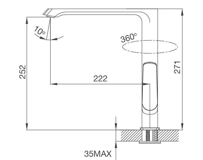 Vòi nóng lạnh đồng thau chromeMalloca K82C